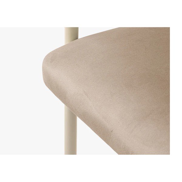 Smėlio spalvos/kreminės spalvos iš audinio valgomojo kėdė su porankiais Lea – Micadoni -image-3