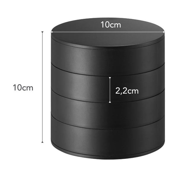 Juoda dviaukštė papuošalų dėžutė YAMAZAKI Tower, ⌀ 10 cm-image-4