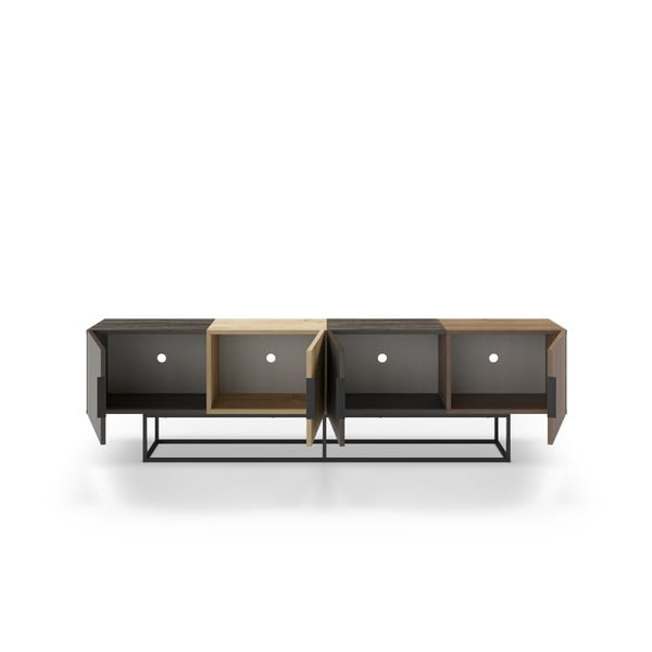 TV spintelė natūralios spalvos iš ąžuolo 200x55 cm Titan – Marckeric-image-3