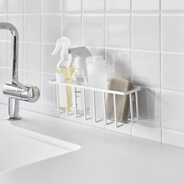 Su montavimu be gręžimo baltos spalvos iš metalo stovas skalbimo reikmenims Film Hook – YAMAZAKI-image-2