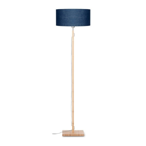 Grindų šviestuvas su mėlynu atspalviu ir bambuko konstrukcija Good&Mojo Fuji