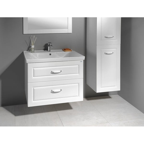 Pakabinama spintelė be kriauklės baltos spalvos 76,5x60 cm Favolo – Sapho-image-2