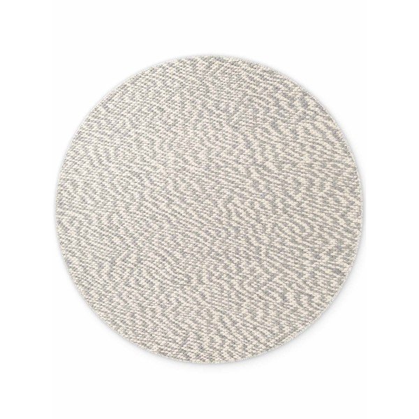 Rankų darbo šviesiai pilkos spalvos/kreminės spalvos iš vilnos apvalios formos kilimas ø 160 cm Lyon Beans – Elle Decoration-image-4