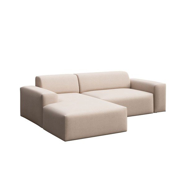 Smėlio spalvos iš velveto sulankstoma/su sandėliavimo vieta kampinė sofa (su kairiuoju kampu/su gultu) Villet – Rodier-image-2
