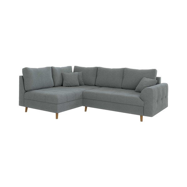 Pilkos spalvos iš boucle kampinė sofa (su kairiuoju kampu/„L“ formos) Ariella – Ropez