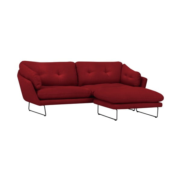 Tamsiai raudonos spalvos sofos ir pufo rinkinys Windsor & Co Sofas Comet-image-1