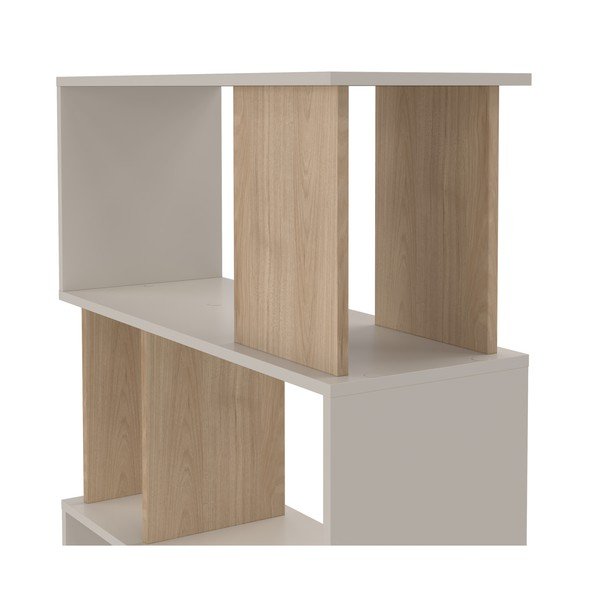 Kreminės spalvos knygų spinta  iš ąžuolo 80x173,5x29,5 cm Maze – Tvilum-image-2