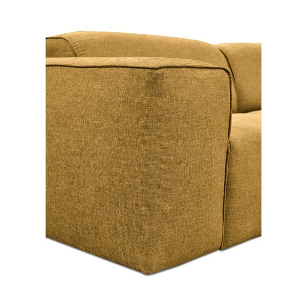 Geltonos spalvos trijų vietų sofa su pufu Cosmopolitan Design Phoenix-image-4