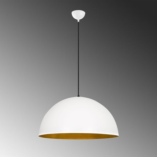 Kabantis šviestuvas baltos spalvos ø 60 cm su metaliniu gaubtu Sivani – Opviq lights-image-3