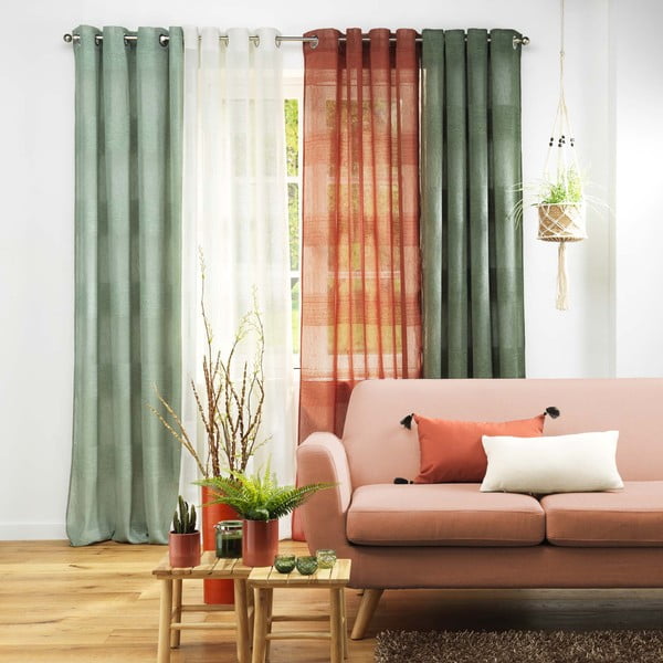 Permatoma užuolaida žalios spalvos 140x280 cm Terraza – douceur d'intérieur-image-4