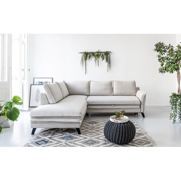 Šviesios smėlio spalvos sofa-lova Miuform Charming Charlie L, kairysis kampas-image-1