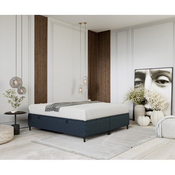 Dvigulė lova tamsiai mėlynos spalvos audiniu dengta su sandėliavimo vieta 180x200 cm Tate – Maison de Rêve-image-4