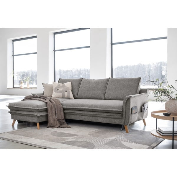 Sulankstoma kampinė sofa pilkos spalvos (su kairiuoju kampu) Charming Charlie – Miuform-image-3