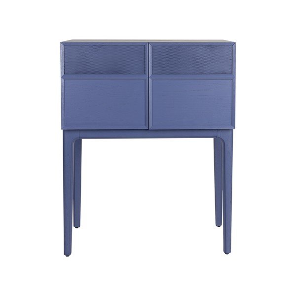 Mėlynos spalvos šoninė spintelė iš ąžuolo 80x100x45 cm June – Zuiver