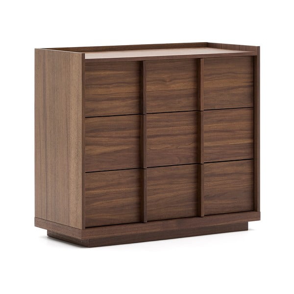 Rudos spalvos šoninė spintelė iš riešutmedžio 100x78x50 cm Onix – Kave Home-image-3