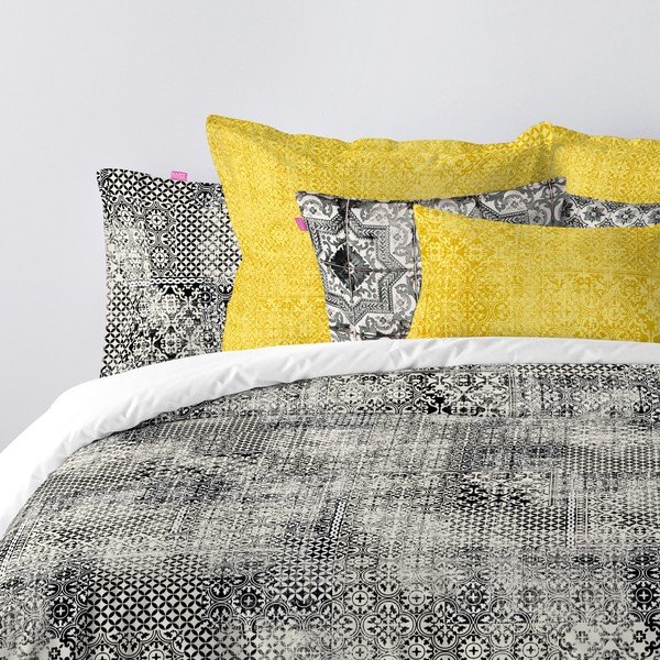 "Happy Friday Bagru" antklodės užvalkalas iš grynos medvilnės, 220 x 220 cm-image-2