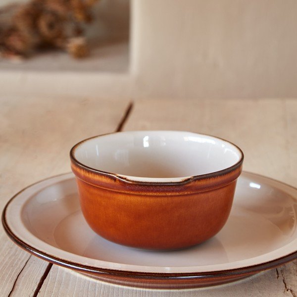 Mažas dubuo iš akmens masės raudonos plytų spalvos/smėlio spalvos 560 ml Poterie – Casafina-image-1