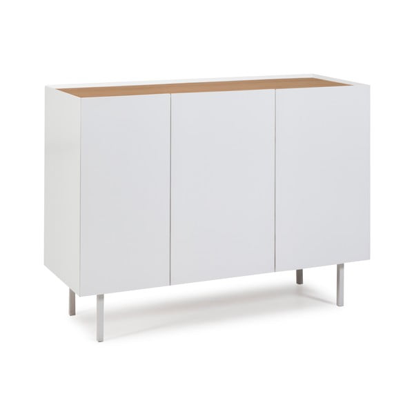 Žema šoninė spintelė baltos spalvos iš ąžuolo 110x85 cm Arista – Teulat-image-2