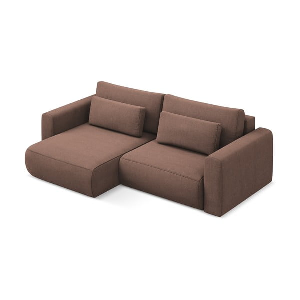 Rožinės spalvos sulankstoma/su sandėliavimo vieta kampinė sofa (su kairiuoju kampu/su gultu) Kapua – Makamii-image-4