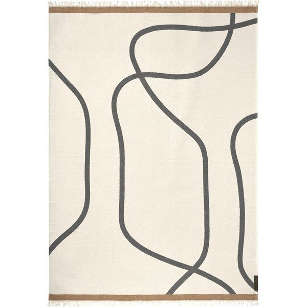 Kreminės spalvos antklodė ir pledas 130x175 cm Shadow  – Mette Ditmer Denmark