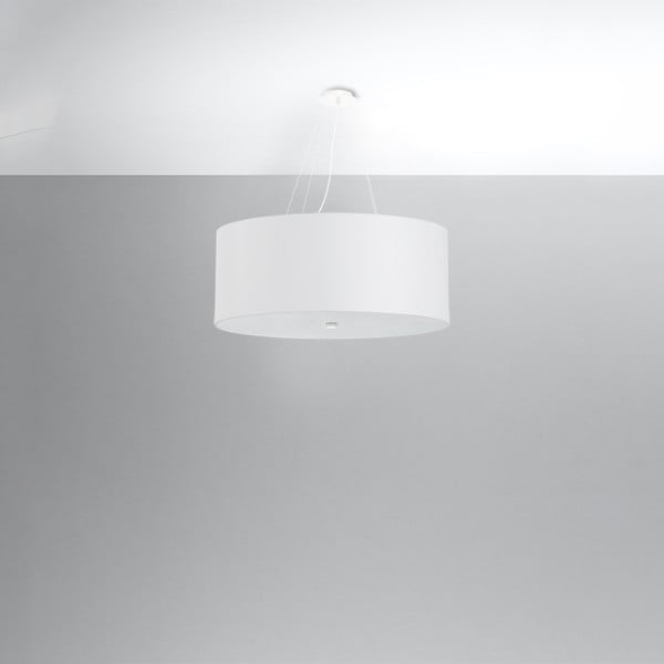 Kabantis šviestuvas baltos spalvos ø 70 cm su tekstiliniu gaubtu Volta – Nice Lamps