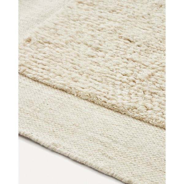 Kilimas iš vilnos baltos spalvos 160x230 cm Marely – Kave Home-image-4