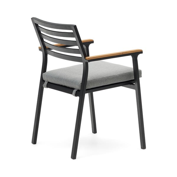 Juoda metalinė sodo kėdė Bona - Kave Home-image-4
