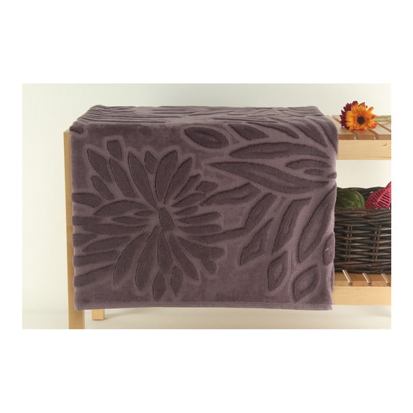 Violetinis vonios kambario kilimėlis iš 100 % medvilninio aksomo Kilimėlis, 90 x 150 cm