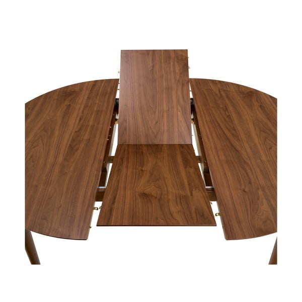 Apvalios formos prailginamas valgomojo stalas su papildomu stalviršiu iš riešutmedžio ø 115 cm Montreux – Actona-image-4