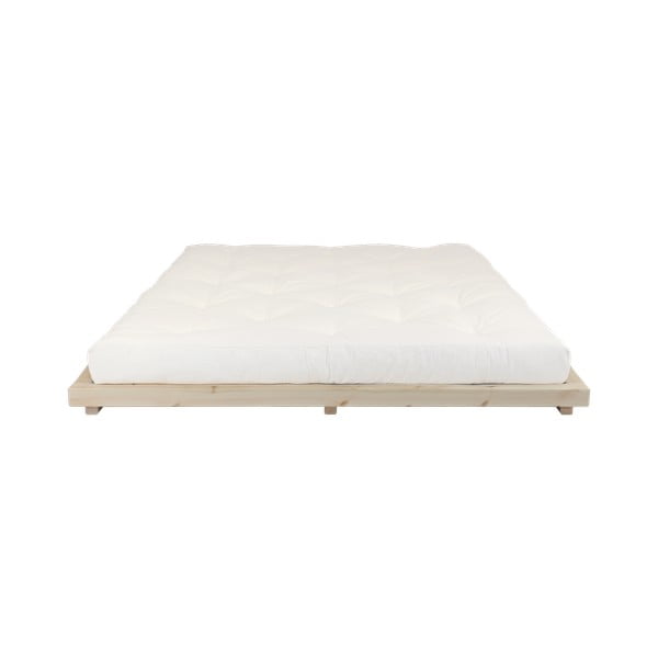 Pušies medienos dvigulė lova su čiužiniu Karup Design Dock Comfort Mat Natural Clear/Natural, 160 x 200 cm