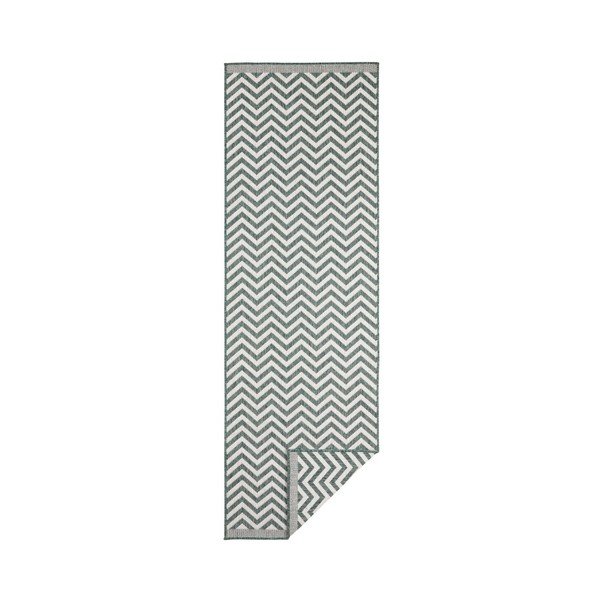 Žalios ir kreminės spalvos dvipusis itin atsparus protektorius Bougari Twin Supreme Mismo, 80 x 350 cm