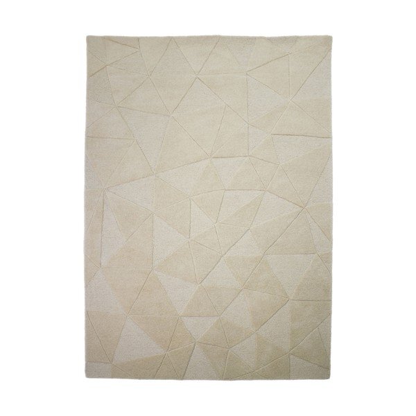 Rankų darbo smėlio spalvos iš vilnos kilimas 120x170 cm Shard – Flair Rugs