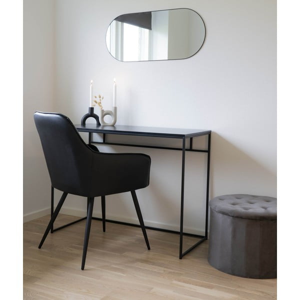 Juodos spalvos iš audinio valgomojo kėdžių komplektas su porankiais 2 vnt. Harbo – House Nordic-image-1