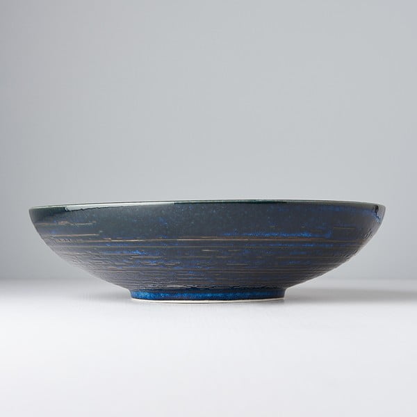 Mėlynas keraminis serviravimo indas MIJ Copper Swirl, ø 28 cm-image-1