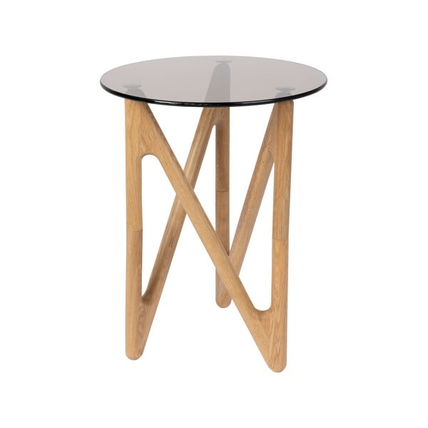 Apvalios formos šoninis stalas su stikliniu stalviršiu ø 40 cm Naia – Dutchbone
