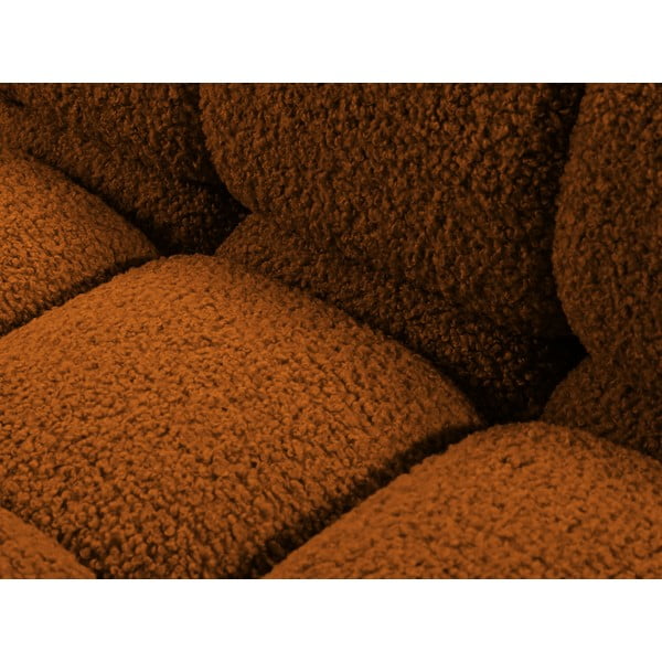 Iš boucle modulinė kampinė sofa oranžinės spalvos (su dešiniuoju kampu) Bellis – Micadoni Home-image-1