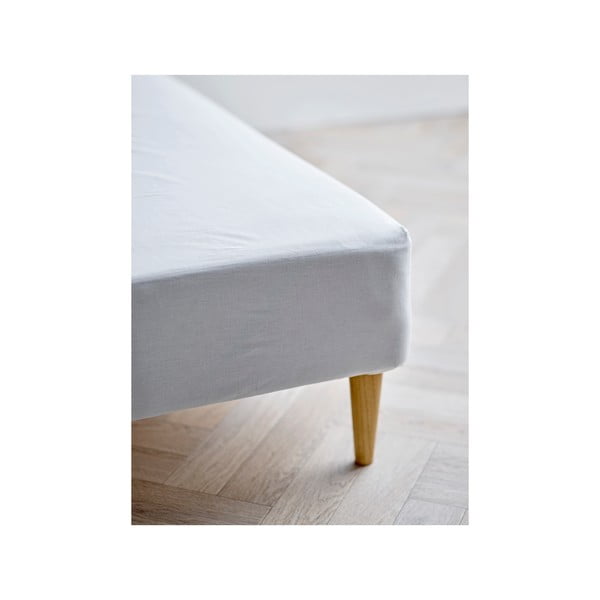 Iš organiškos medvilnės paklodė baltos spalvos su guma 140x200 cm Calm – Södahl-image-1