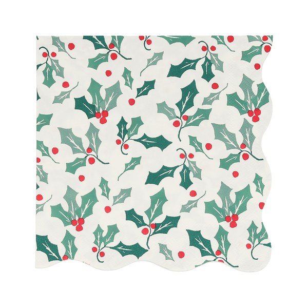 Iš popieriaus servetėlės 16 vnt. Holly Pattern – Meri Meri