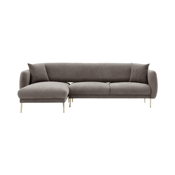 Pilkos spalvos kampinė sofa (su kairiuoju kampu/su gultu) Simena – Balcab Home