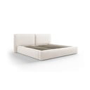 Dvigulė lova smėlio spalvos audiniu dengta su sandėliavimo vieta su lovos grotelėmis 180x200 cm Arendal – Cosmopolitan Design