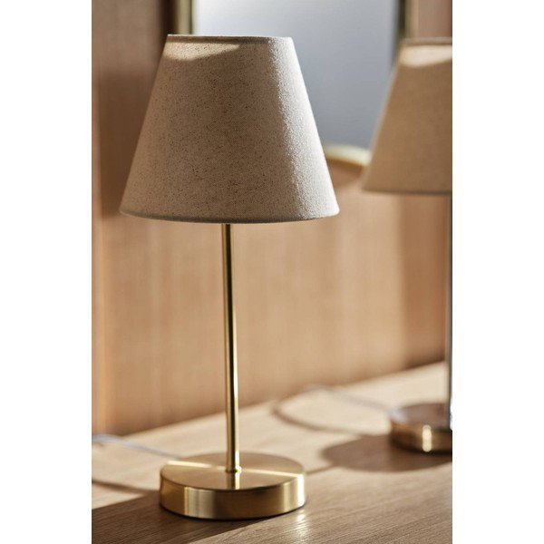 Smėlio spalvos/žalvario spalvos iš tekstilės stalinis šviestuvas (aukštis 39 cm) Lasse – Jotex-image-2