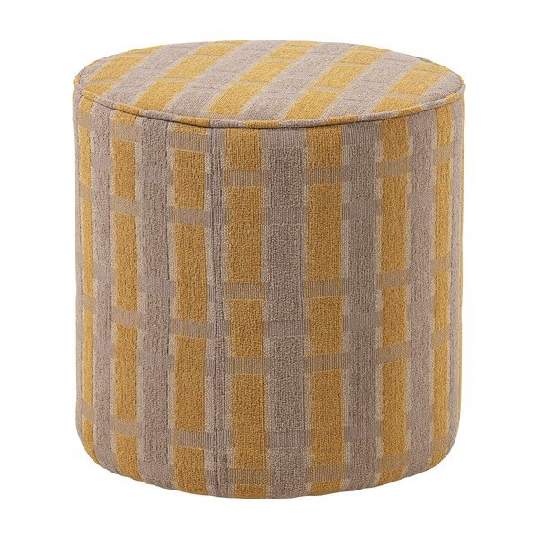 Geltonos spalvos pufas iš šenilinio audinio Sarli – WOOOD
