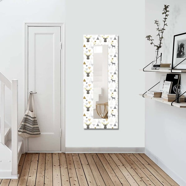 Sieninis veidrodis su mediniu rėmu 40x120 cm - Wallity-image-1