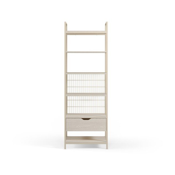 Kreminės spalvos iš plieno knygų spinta  60x179,5x40 cm Amara – Marckeric-image-4