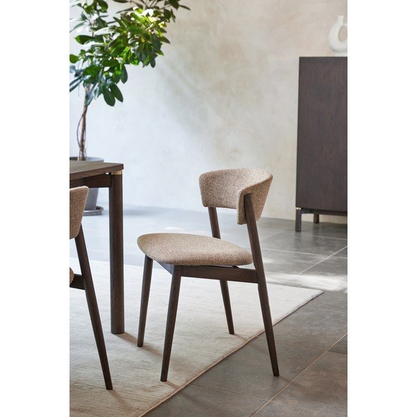 Smėlio spalvos/tamsiai rudos spalvos iš metalo valgomojo kėdės 2 vnt. Revere – Unique Furniture-image-2