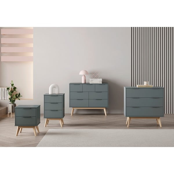 Pilkai žalios spalvos šoninė spintelė 120x83x40 cm Pisco – Marckeric-image-1