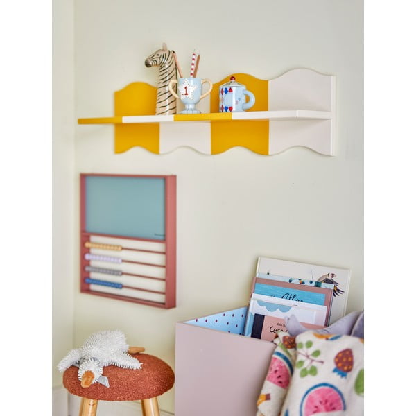 Geltonos spalvos/baltos spalvos vaikiška sieninė lentyna 80 cm Bubbi – Bloomingville Mini-image-3