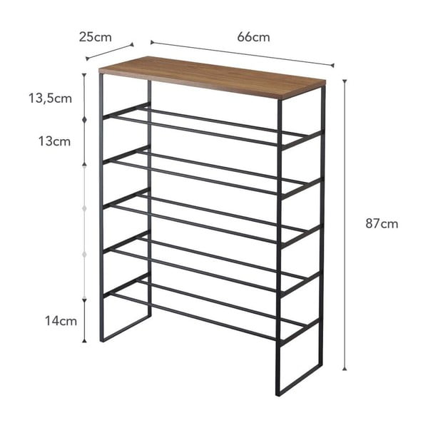 Iš metalo spintelė batams juodos spalvos Tower – YAMAZAKI-image-4
