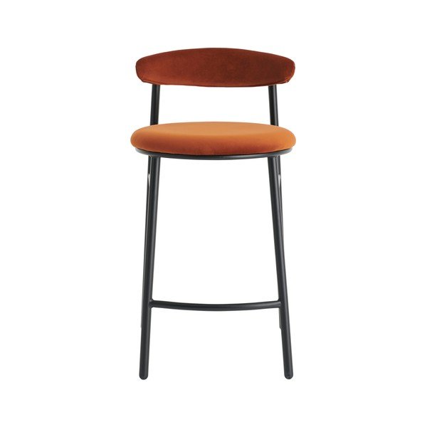 Konjako rudos spalvos iš metalo baro taburetė (sėdynės aukštis 66 cm) Doggi – Ellos Home-image-3