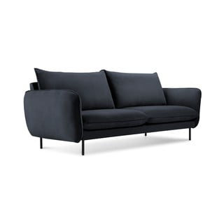 Tamsiai mėlyna aksominė sofa Cosmopolitan Design Vienna, 160 cm